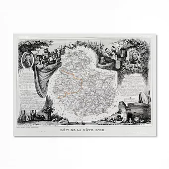 Антикварная карта - Франция. Бургундия. Франш-Конте. Атлас Левассера. Дополнительное изображение