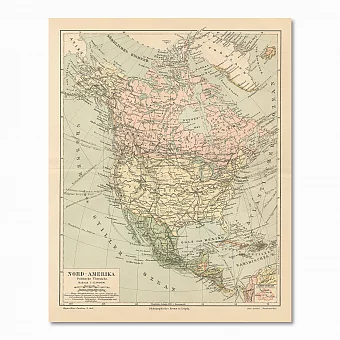 Оригинал политической Карты Северной Америки. Дополнительное изображение