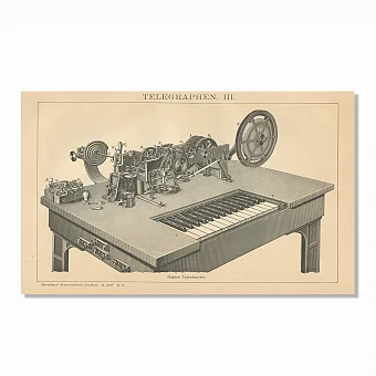 Антикварная гравюра "Телеграф III". Дополнительное изображение