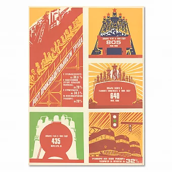 "Рост производительности" - оригинальный советский плакат. Дополнительное изображение