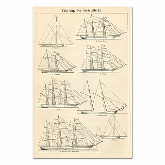 "Такелаж" - редкая антикварная гравюра. Дополнительное изображение