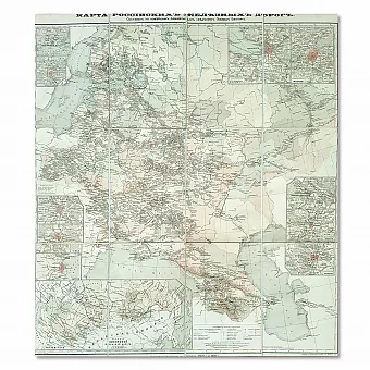 Карта Российских железных дорог - антикварный оригинал. Дополнительное изображение