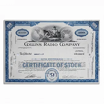 Акция (оригинал) Collins Radio Company. Радио компания. Дополнительное изображение