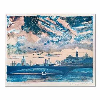 "Вечерняя Москва" - оригинальная автолитография. Дополнительное изображение