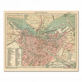 Антикварный план города Амстердам. Дополнительное изображение