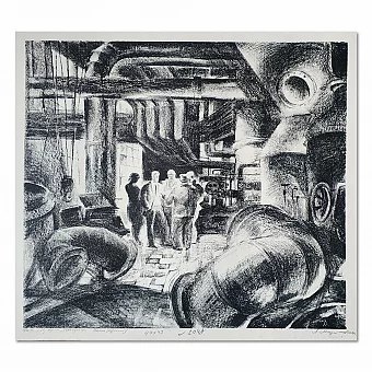 "Цех" - советская автолитография. Дополнительное изображение