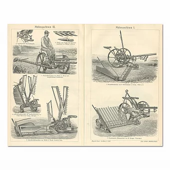 Антикварная гравюра "Косилки". Дополнительное изображение