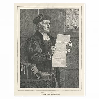 "Человек закона" - редкая антикварная гравюра. Дополнительное изображение