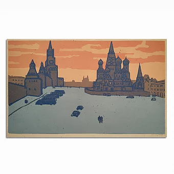 Оригинальный эстамп "Васильевский спуск". Дополнительное изображение