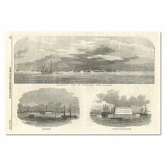 "Кронштадт" - антикварная гравюра - London News - 1854. Дополнительное изображение