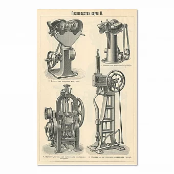 "Производство обуви" - антикварная гравюра. Дополнительное изображение