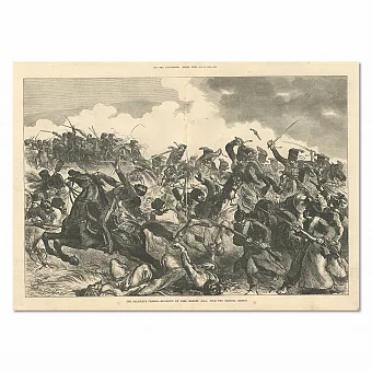 "Атака в Балаклаве" - оригинальная гравюра - разворот London News - 1875. Дополнительное изображение