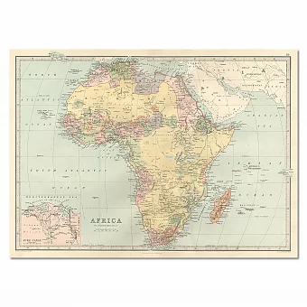 Карта Африки - антикварный экземпляр. Дополнительное изображение