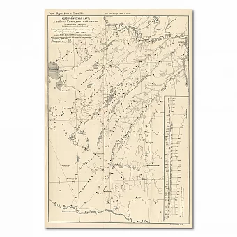 Гидрографическая карта Алейско-Кулундинской степи (Алтай) -антикварный экземпляр. Дополнительное изображение