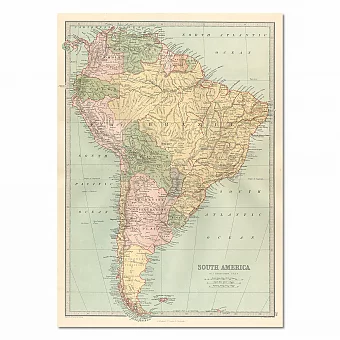 Южная Америка - антикварная карта. Дополнительное изображение