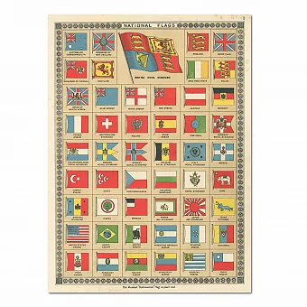 "Национальные флаги" - редкая хромолитография - вип подарок. Дополнительное изображение