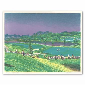 "Гольф-клуб" - оригинальная линогравюра - вип подарок. Дополнительное изображение