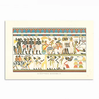 Антикварная гравюра "Фрески Древнего Египта". Дополнительное изображение