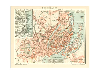 Антикварный план Копенгагена. Дополнительное изображение