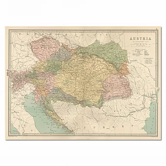 Антикварная карта Австрии - оригинальный подарок. Дополнительное изображение