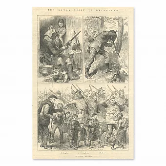 "Самодовольный доброволец" - антикварная гравюра. Дополнительное изображение