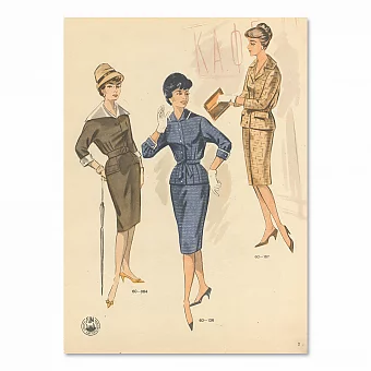 Винтажная страница из Каталога моделей ГУМа "Моды" - подлинный экземпляр. Дополнительное изображение