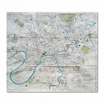 Антикварный План Москвы по изменениям 1909 года. Дополнительное изображение