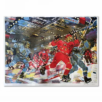 "Хоккей" - редкая автолитография - оригинальный вип подарок. Дополнительное изображение