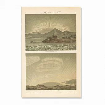 Редкая гравюра "Полярное сияние". Дополнительное изображение