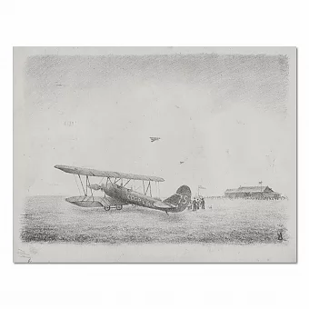 "Самолет" - редкая автолитография - оригинал. Дополнительное изображение