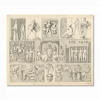 Антикварная гравюра "Античная скульптура". Дополнительное изображение