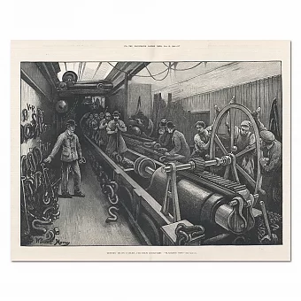 "Верфь в Чатеме" - антикварная редкая гравюра. Дополнительное изображение