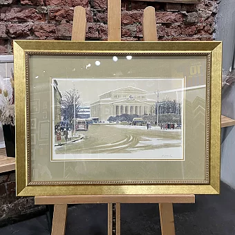 Оригинальная литография "Москва. Большой театр"