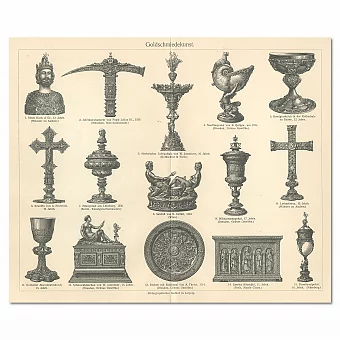 "Ювелирное дело" - антикварная оригинальная гравюра. Дополнительное изображение