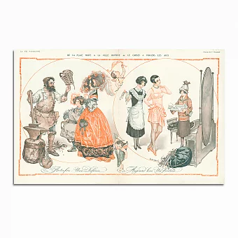 Антикварная страница La Vie Parisienne, "О корсетах". Дополнительное изображение