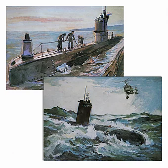 Оригинальный набор советских открыток "Корабли им. Ленинского Комсомола". Дополнительное изображение