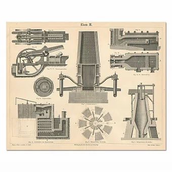 "Черная металлургия" - редкая антикварная гравюра. Дополнительное изображение