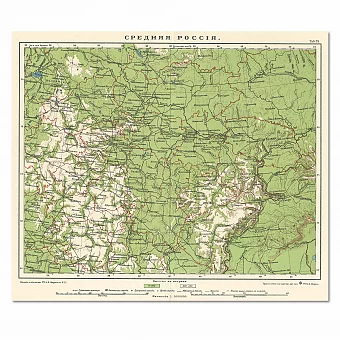 "Средняя Россия" - антикварный экземпляр карты. Дополнительное изображение