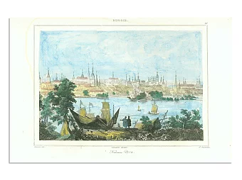 Антикварная гравюра с изображением Казани. Дополнительное изображение