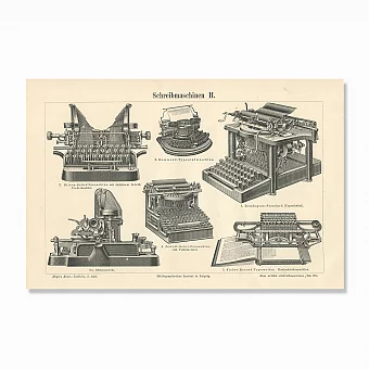 Редкая гравюра "Пишущие машинки II". Дополнительное изображение