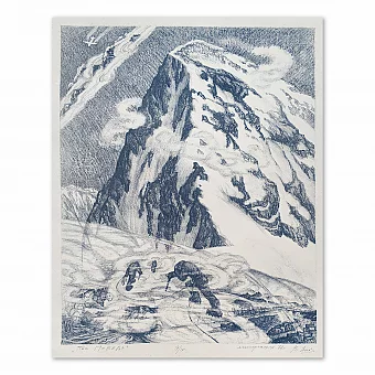 "Пик Победы" - оригинальная автолитография - редкий подарок. Дополнительное изображение