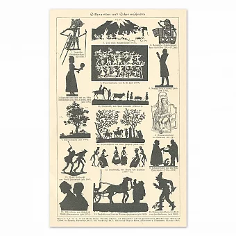 Антикварная литография "Силуэтная миниатюра". Дополнительное изображение