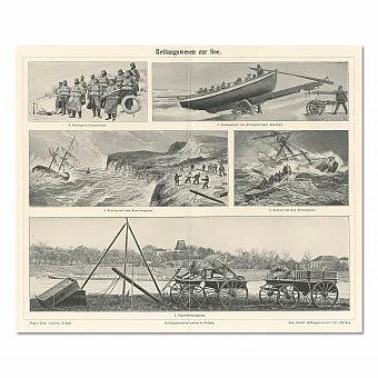 "Спасательные службы на море" - оригинальная фототипия. Дополнительное изображение