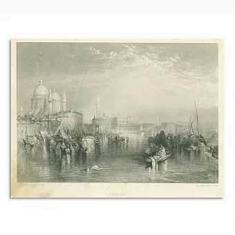 Антикварная гравюра "Венеция". Дополнительное изображение