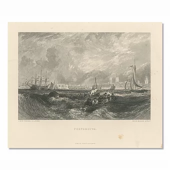 "Портсмут" - английская антикварная гравюра. Дополнительное изображение