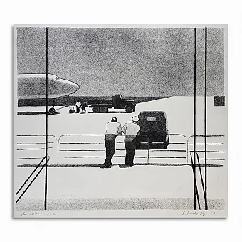 Оригинальная автолитография "На летном поле". Дополнительное изображение