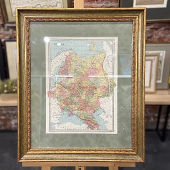 Карта Европейской части России - антикварный оригинал