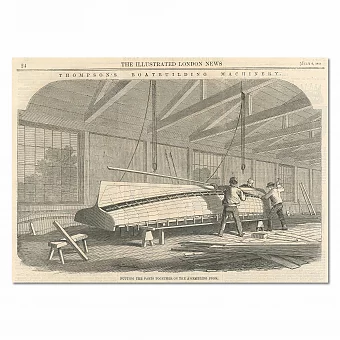 "Строительство судна" - антикварная гравюра. Дополнительное изображение