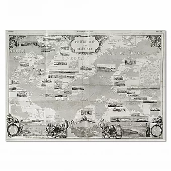 Антикварная карта "Балтийское море и его побережья" - вип подарок. Дополнительное изображение