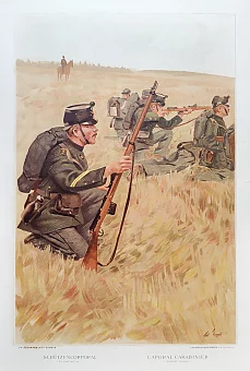 Антикварная литография. Унтер офицер. Армия Швейцарии. Дополнительное изображение